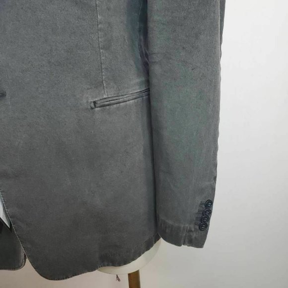Z Zegna Mens Two Button Blazer Gray Jetted Pockets Notch Lapel 44R EU 54R New - Picture 7 of 11